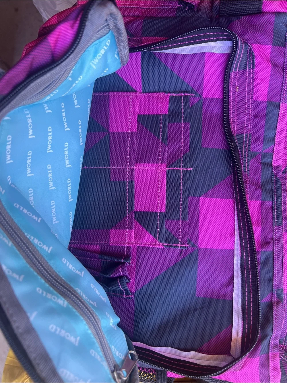 Pink Geometric Crossbody Messenger Bag